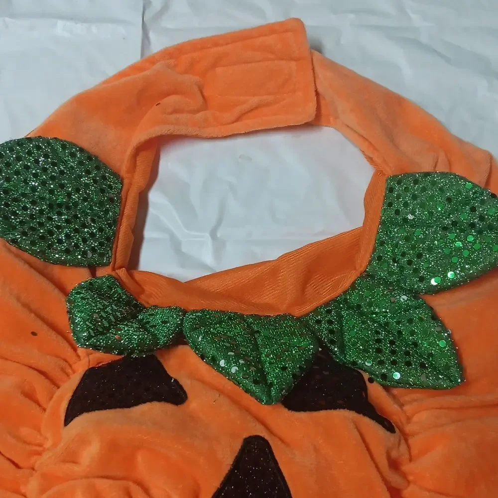 Thrill & Chills Collection Orange Pumpkin Dog Pet Halloween Costume Sz L